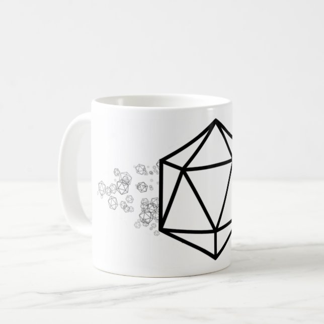 Caneca De Café D20, vinte lados  (Frente Esquerda)