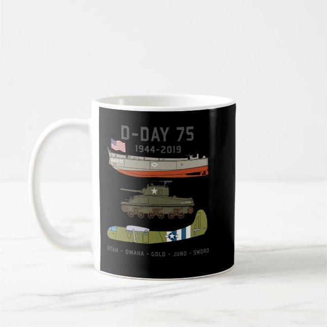 Caneca De Café D-Day Normandy Landings WW2 75º aniversário T Gi (Esquerda)