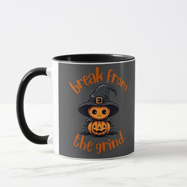 Caneca de Café da Abóbora Bruxa (Esquerda)