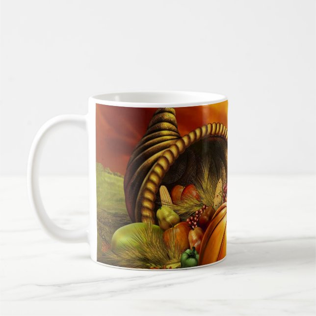 Caneca de café da acção de graças do Cornucopia (Esquerda)