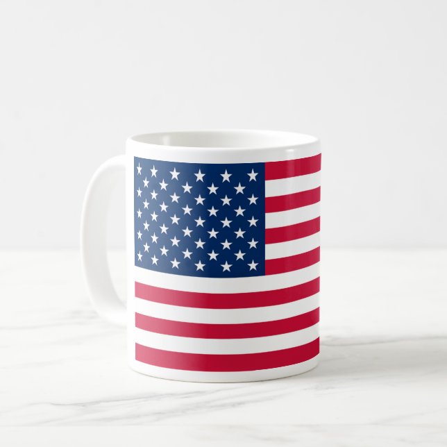 Caneca de Café da Bandeira Americana (Frente Esquerda)