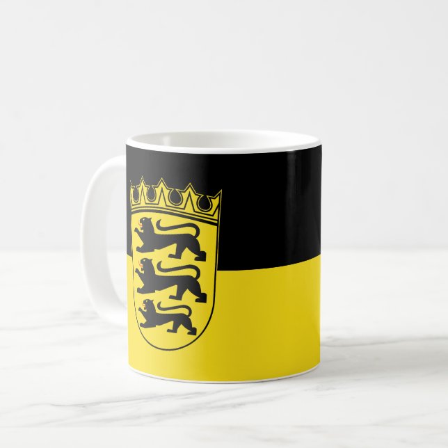 Caneca de café da bandeira de Baden-Württemberg (Frente Esquerda)