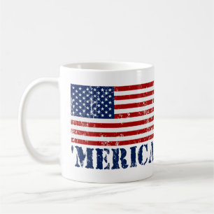 Caneca de café da bandeira de MERICA E.U. do