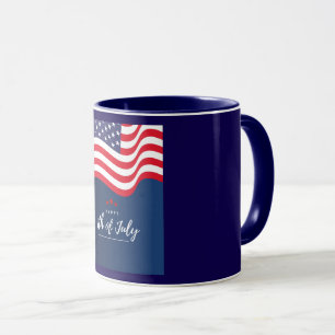Caneca de Café da Bandeira Patriótica de 4 de Julh