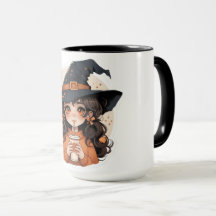 Caneca de Café da Bruxa Fofa | Estética de Outono 