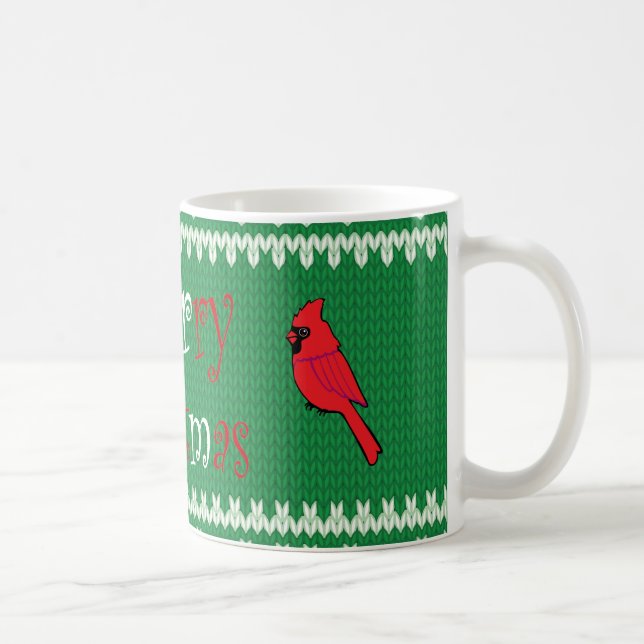 Caneca de café da camisola do Natal com cardeais (Direita)