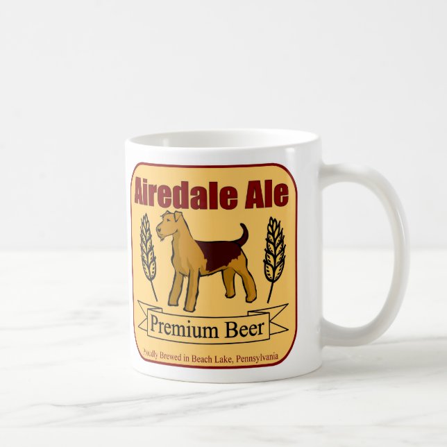 Caneca de café da cerveja inglesa de Airedale (Direita)