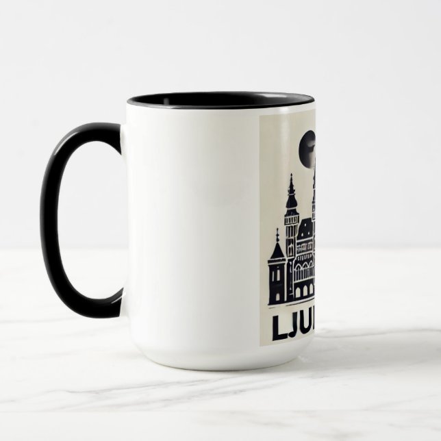 Caneca de café da cidade- Ljubliana (Esquerda)