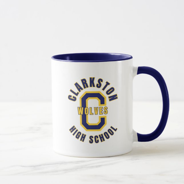 Caneca de café da Clarkston High School Michigan (Direita)
