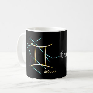Caneca de Café da Constelação do Zodíaco Gêmeos