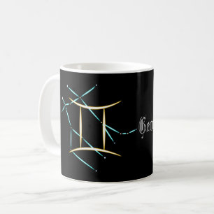 Caneca de Café da Constelação do Zodíaco Gêmeos