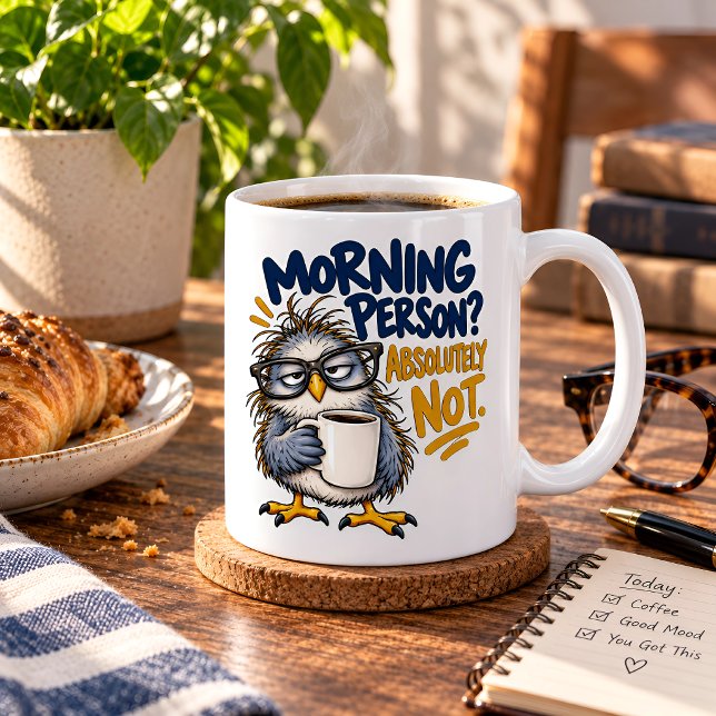 Caneca de Café da Coruja Engraçada Não é Pessoa da (Criador carregado)