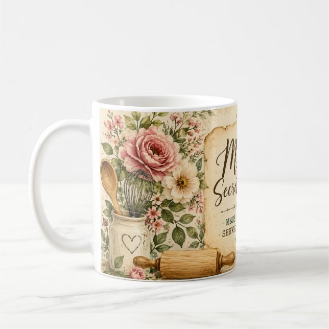 Caneca de Café da Cozinha com Receita Secreta da M (Esquerda)