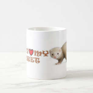 Caneca de café da doninha "eu amo minha doninha "