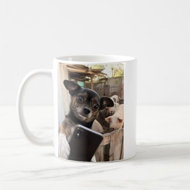 Caneca de Café da Fazenda de Selfie de Chihuahua E (Esquerda)