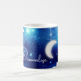 Caneca de café da galáxia celestial da lua estelar