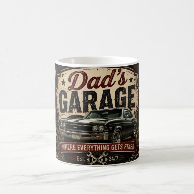 Caneca de Café da Garagem do Papai para Carro Clás (Centro)