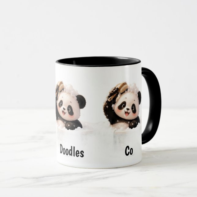 Caneca de Café da Loja Panda Doodles Co (Frente Esquerda)