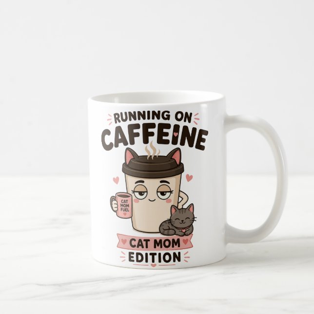 Caneca de Café da Mãe de Gato Engraçada Presente (Direita)