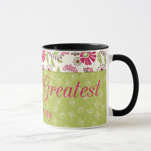Caneca de café da mamã do mundo floral na moda a