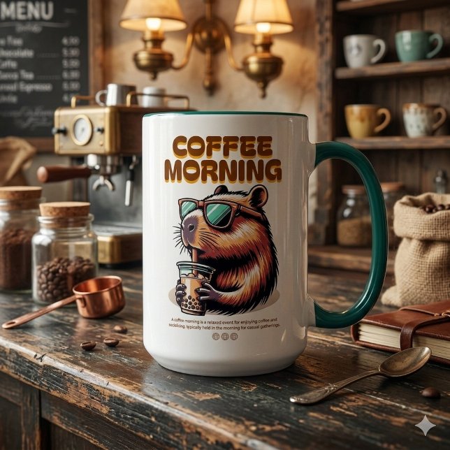 Caneca de Café da Manhã do Capivara Engraçado (Criador carregado)