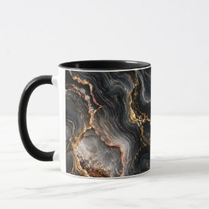 Caneca de Café da Manhã Estética em Obsidiana Márm