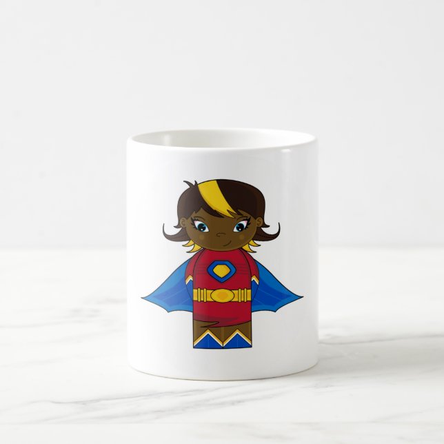 Caneca de café da menina do super-herói (Centro)