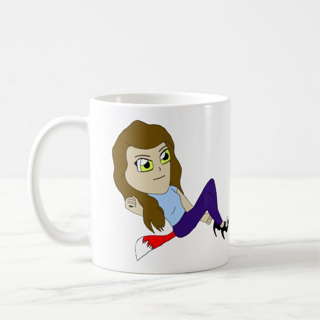 caneca de café da menina foxi chibi (Esquerda)