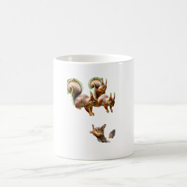 Caneca de Café da Natureza Esquilos Fofos e Divert (Centro)