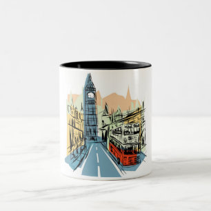 Caneca de café da Paisagem de Londres, Inglaterra