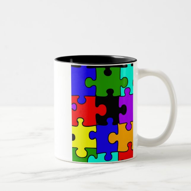 caneca de café da parte do puzzel da serra de (Direita)