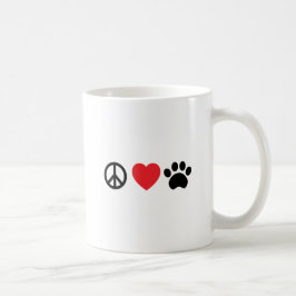 Caneca de café da pata do amor da paz