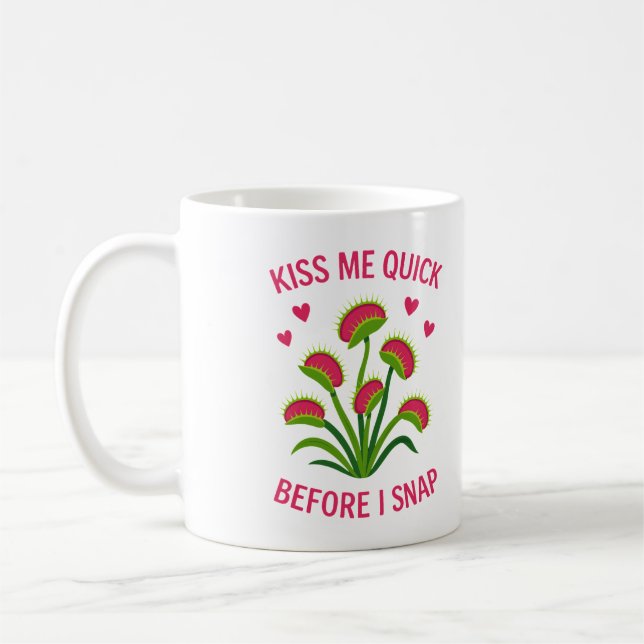 Caneca de Café da Planta Carnívora Beijo Rápido Fo (Esquerda)