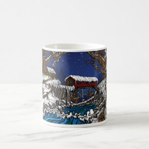 Caneca de café da ponte coberta