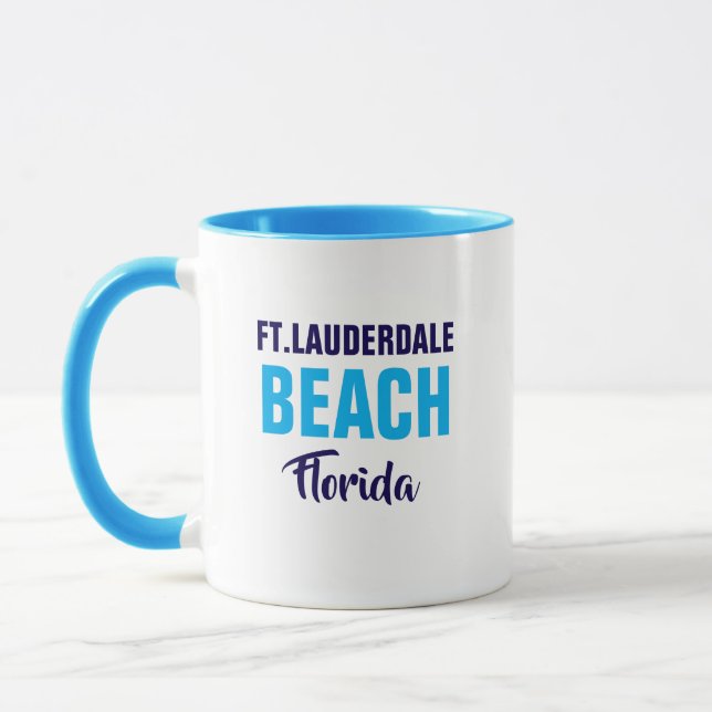 Caneca de café da praia de Fort Lauderdale Florida (Esquerda)