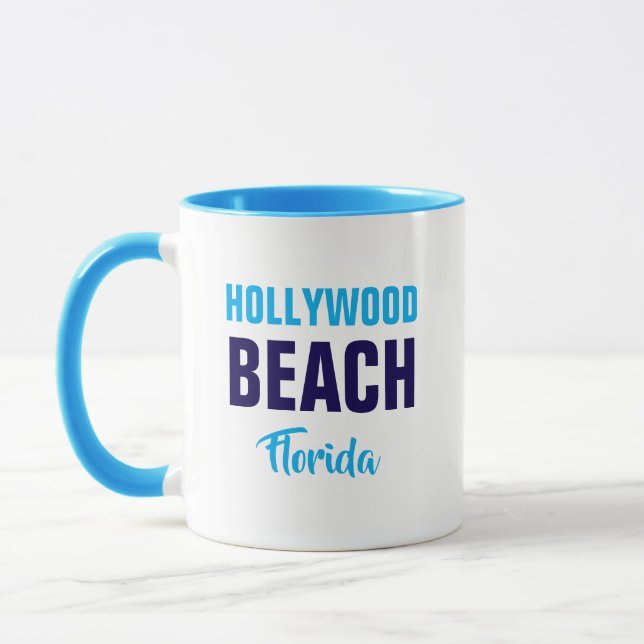 Caneca de café da praia de Hollywood Florida (Esquerda)