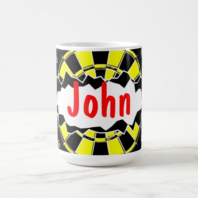 Caneca de café da prancha de arte com nome persona (Centro)