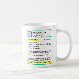 Caneca de café da prescrição - adicione seu nome
