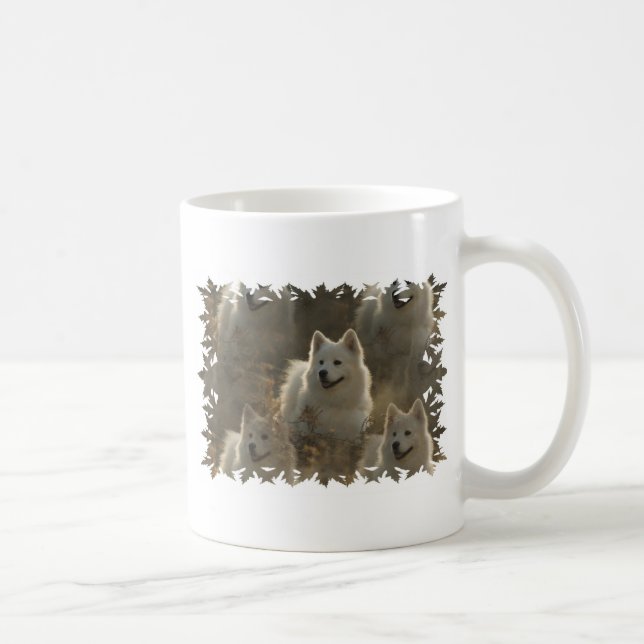 Caneca de café da raça do cão do Samoyed (Direita)