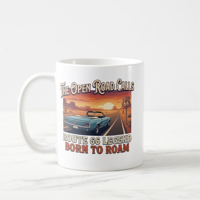 Caneca de Café da Rota 66 Vintage (Esquerda)
