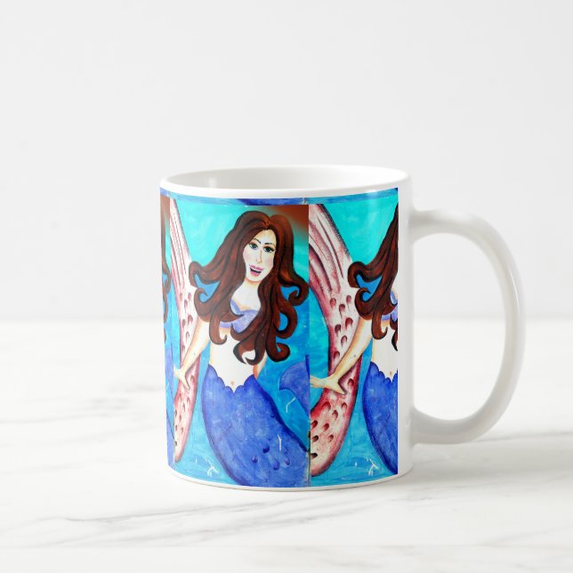 caneca de café da sereia-brunette (Direita)