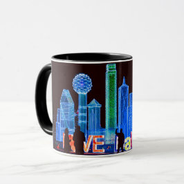 Caneca de café da skyline de Dallas