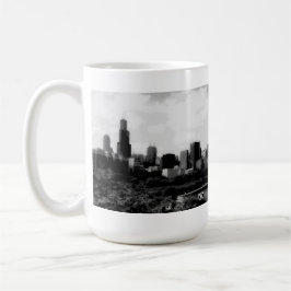 Caneca de café da skyline de Posterized Chicago