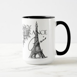 Caneca de café da torre Eiffel de Paris do vintag