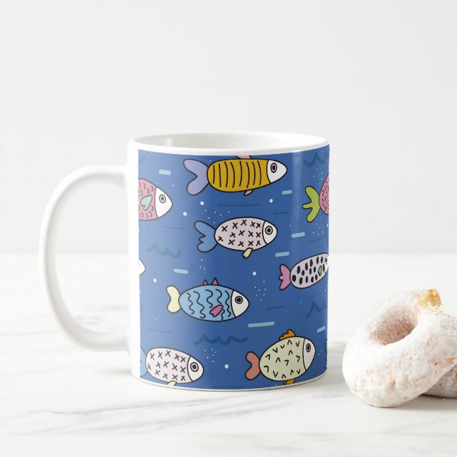 caneca de café da vida do oceano (Com Donut)