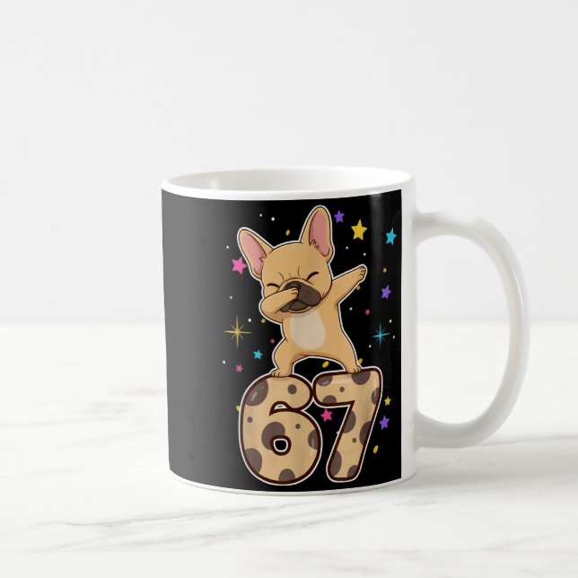 Caneca De Café Dabbing 67 French Bulldog 67 Dog Funny Six Seven M (Direita)