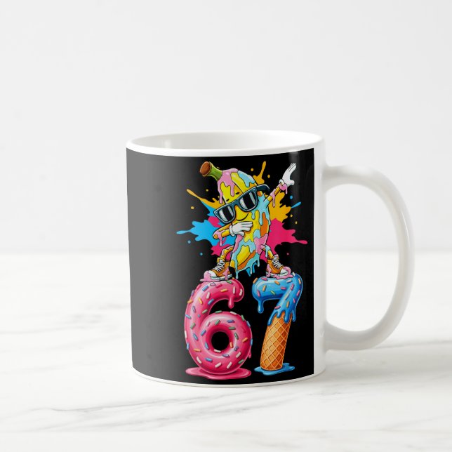 Caneca De Café Dabbing Banana 67 Ice Cream Drip Funny Six Seven M (Direita)