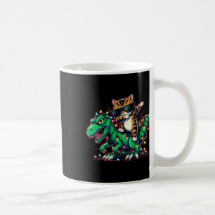 Caneca De Café Dabbing Bengal Cat Em Luzes Xmas Dinossauro T Rex
