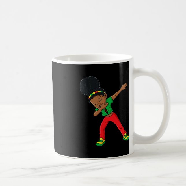 Caneca De Café Dabbing Black Princess Cute Brown Skin (Direita)