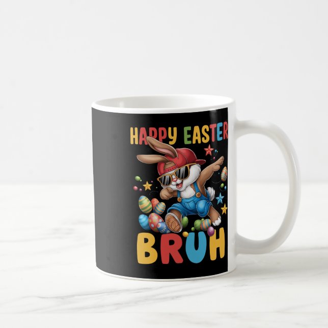 Caneca De Café Dabbing Bunny Páscoa Bruh Meme Engraçado Dizendo A (Direita)
